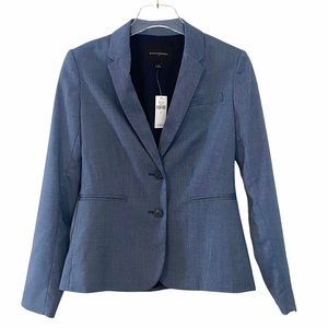 NWT Banana Republic Blue Combo Long Sleeve Two-Button Blazer Size 2